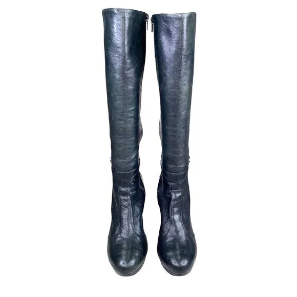 Coach Women’s Scarlette Soft Black Leather Riding Boots Size US 9