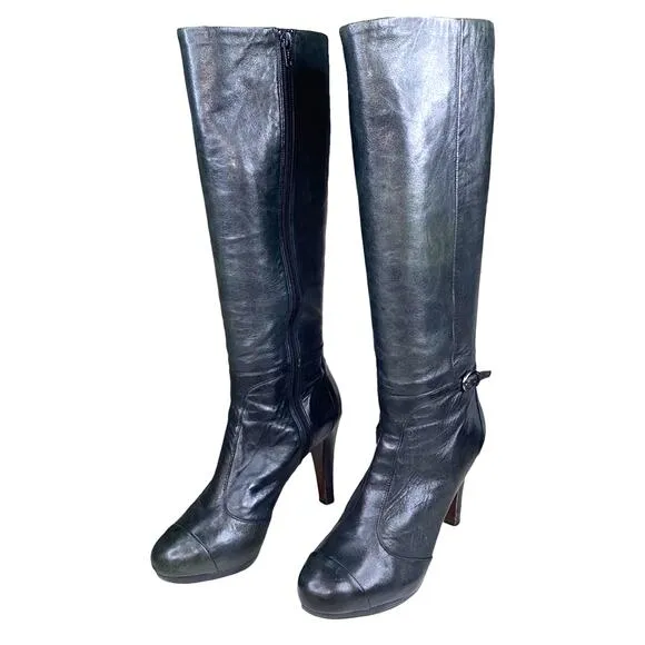 Coach Women’s Scarlette Soft Black Leather Riding Boots Size US 9