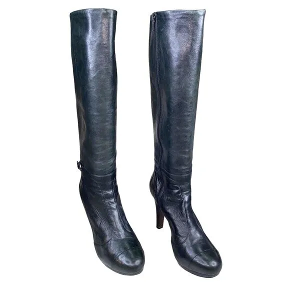 Coach Women’s Scarlette Soft Black Leather Riding Boots Size US 9