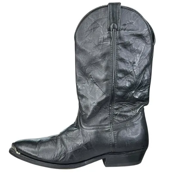 Code West Men's Black Leather Western Cowboy Boots Size US 10 W