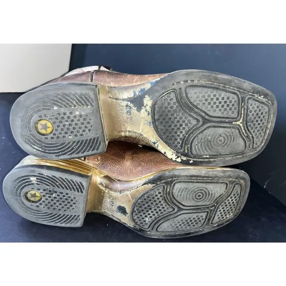 Cody James Brown Ivory Two Tone Leather Western Boot Men Size 8D