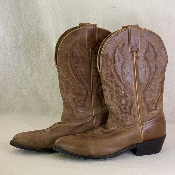 Cody James Men's US 9 1/2 D Western Cowboy Pointed‎ Toe Boots Brown BCJFA19P3