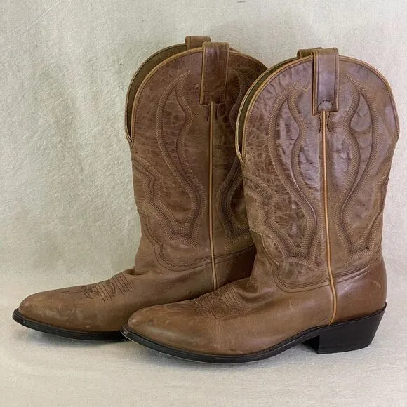 Cody James Men's US 9 1/2 D Western Cowboy Pointed‎ Toe Boots Brown BCJFA19P3