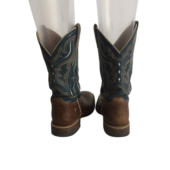 Cody James Western Boots Men Size 7.5 D Style BBS20 Cowboy Rodeo Navy Blue Brown