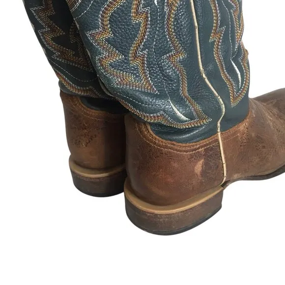Cody James Western Boots Men Size 7.5 D Style BBS20 Cowboy Rodeo Navy Blue Brown