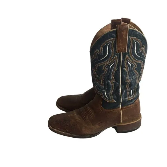 Cody James Western Boots Men Size 7.5 D Style BBS20 Cowboy Rodeo Navy Blue Brown