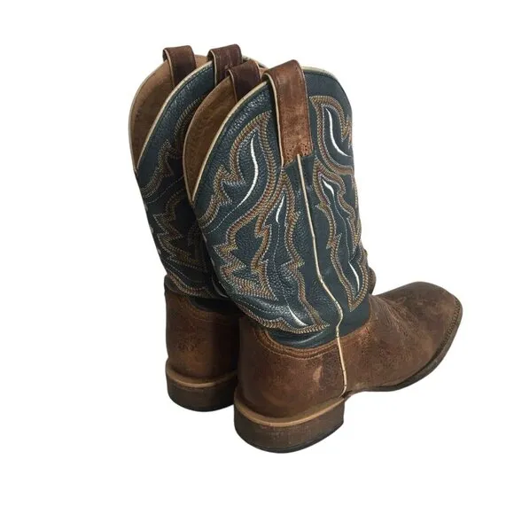 Cody James Western Boots Men Size 7.5 D Style BBS20 Cowboy Rodeo Navy Blue Brown