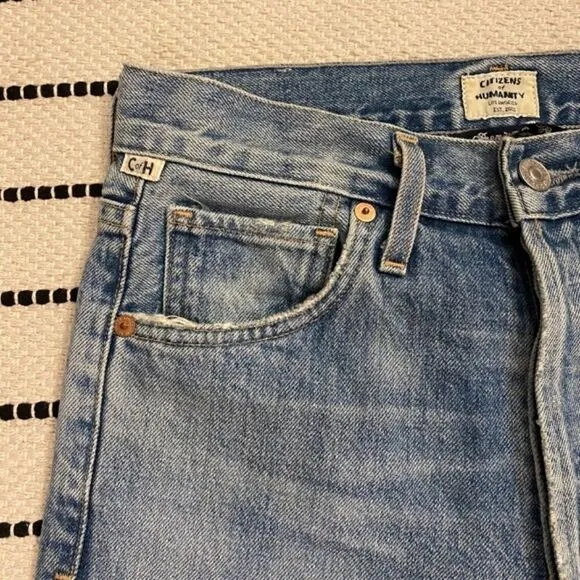 COH Emma High Rise Wide Leg Crop Jeans Blue 24