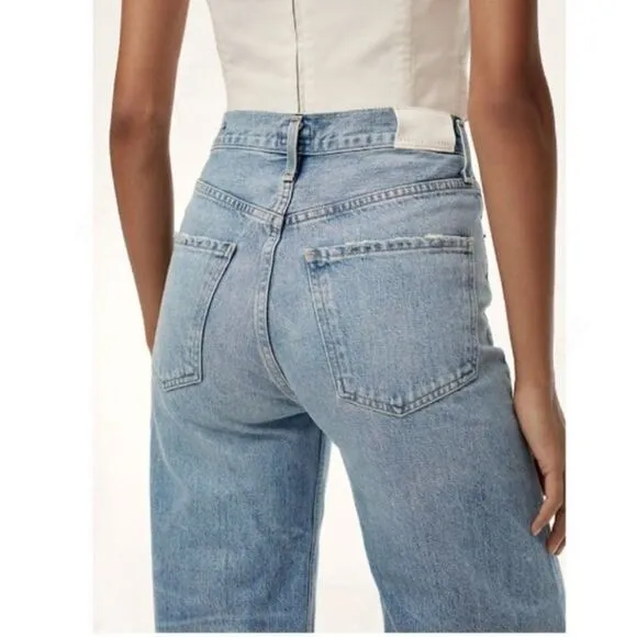 COH Emma High Rise Wide Leg Crop Jeans Blue 24