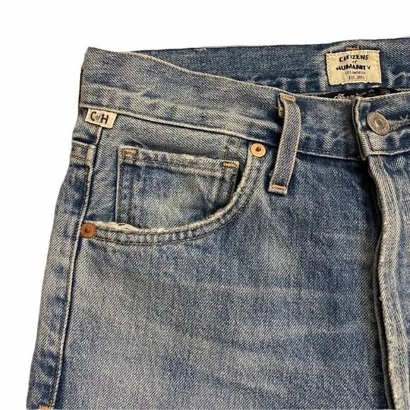 COH Emma High Rise Wide Leg Crop Jeans Blue 24
