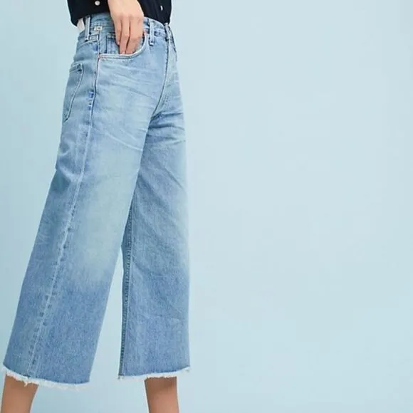 COH Emma High Rise Wide Leg Crop Jeans Blue 24