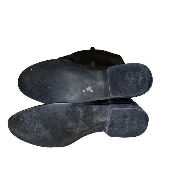 Cold water Creek black leather boots with rounded toes and low heel size 7.5