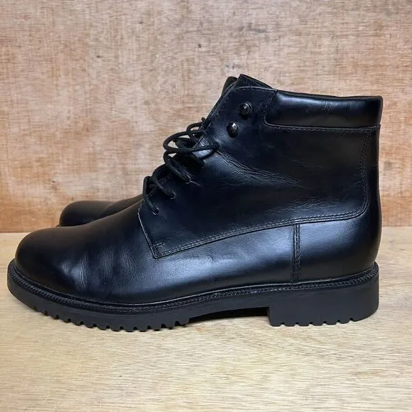 Cole Haan Black Leather Waterproof Country Combat Boots C01115 Men Size 13 M