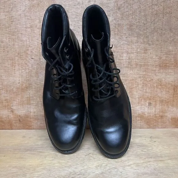 Cole Haan Black Leather Waterproof Country Combat Boots C01115 Men Size 13 M