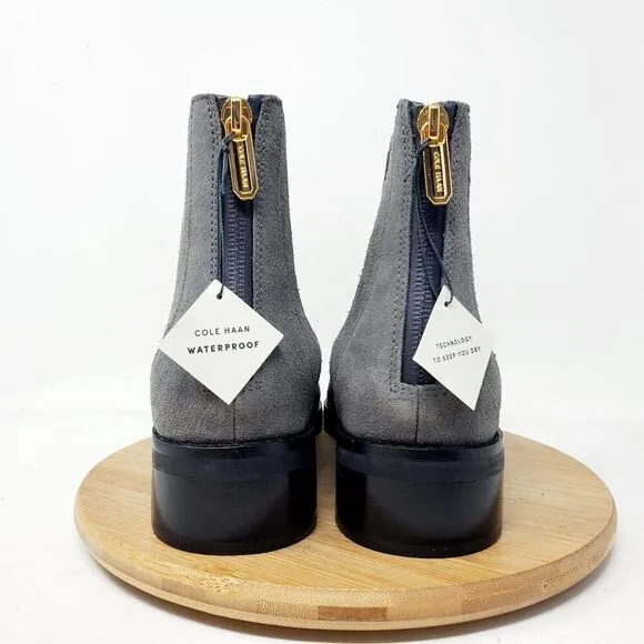 Cole Haan Chelsea Boots Womens 9.5 Reid Grey Suede Waterproof Ankle Shoes