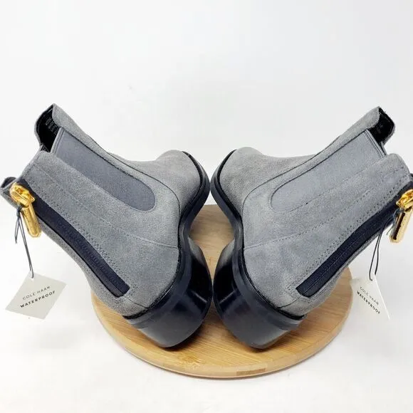 Cole Haan Chelsea Boots Womens 9.5 Reid Grey Suede Waterproof Ankle Shoes