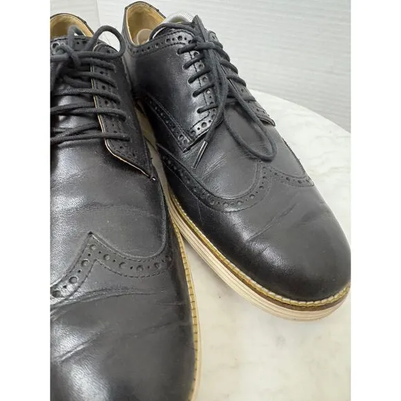 Cole‎ Haan Grand OS Men's Black Leather Wingtip Oxford Dress Shoes Size 12 M