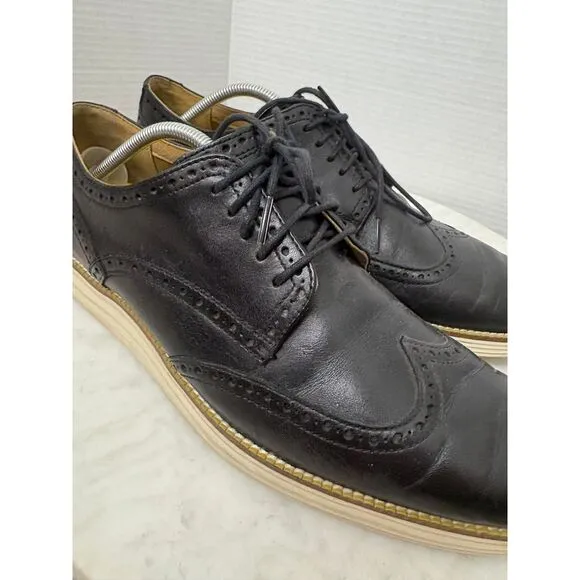 Cole‎ Haan Grand OS Men's Black Leather Wingtip Oxford Dress Shoes Size 12 M