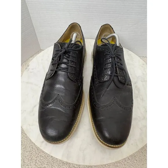 Cole‎ Haan Grand OS Men's Black Leather Wingtip Oxford Dress Shoes Size 12 M