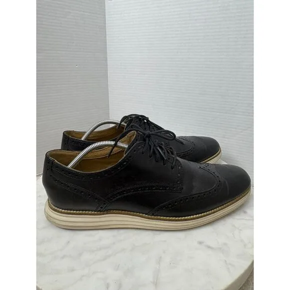 Cole‎ Haan Grand OS Men's Black Leather Wingtip Oxford Dress Shoes Size 12 M