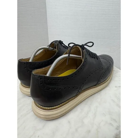 Cole‎ Haan Grand OS Men's Black Leather Wingtip Oxford Dress Shoes Size 12 M