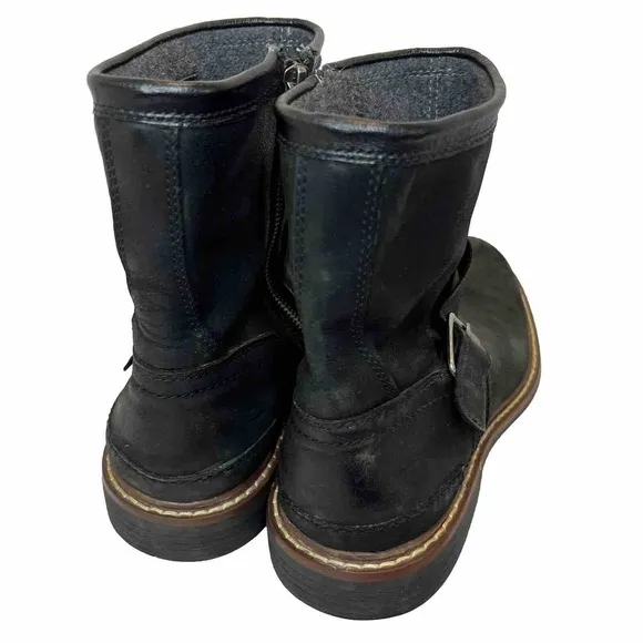 Cole Haan Men's Bryce Moto Boot Biker Size 7.5 M Black Nubuck Leather Casual