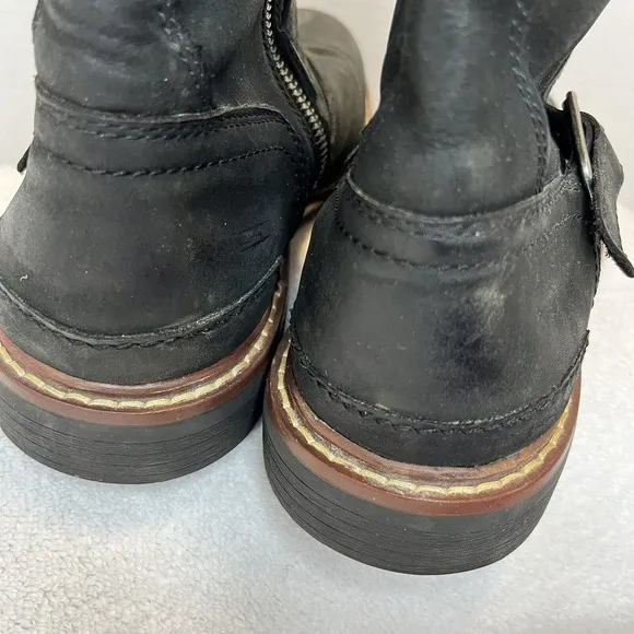 Cole Haan Men's Bryce Moto Boot Biker Size 7.5 M Black Nubuck Leather Casual