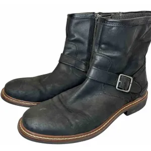 Cole Haan Men's Bryce Moto Boot Biker Size 7.5 M Black Nubuck Leather Casual