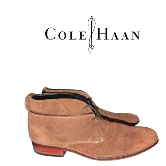 Cole Haan Ogden Stitch Suede Leather Lace Up Ankle Chukka Boot Brown Men 10.5