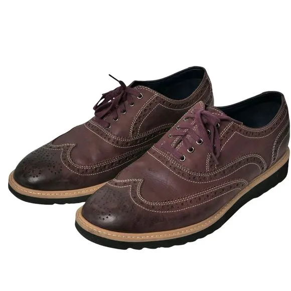 Cole Haan Sz 9M Oxblood C11823 Oxford Wingtip Brogue Shoes Lace Up Career Office