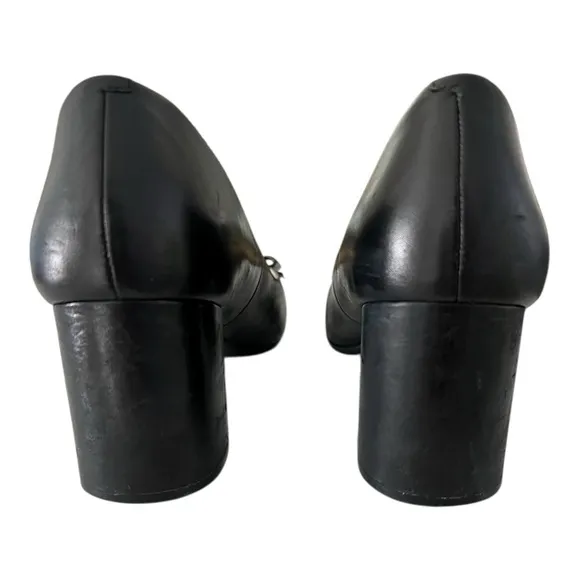 Cole Haan Tali Bow Pump Shoes Black Women’s Size 10.5 Preppy Front Logo