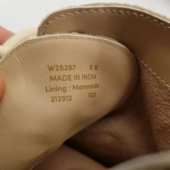 Cole Haan Women Lace-up Suede Plain Ankle Boots Size 5 B Beige Combat