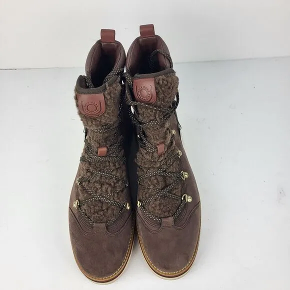 Cole Haan Women Zerogrand Lodge Brown Suede Boots With Shearling Lining 11 B