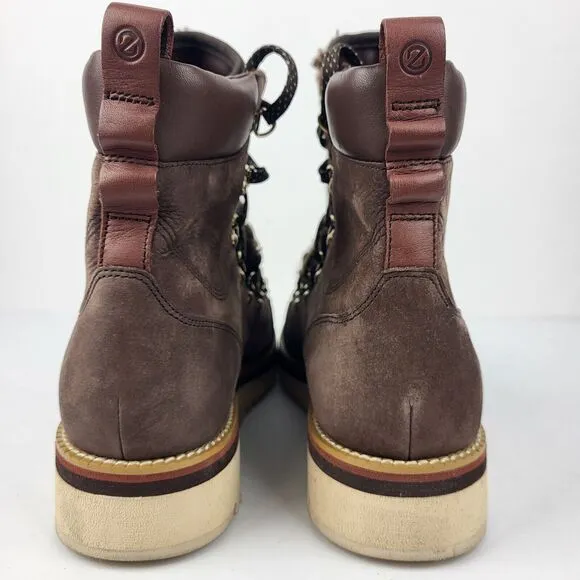 Cole Haan Women Zerogrand Lodge Brown Suede Boots With Shearling Lining 11 B
