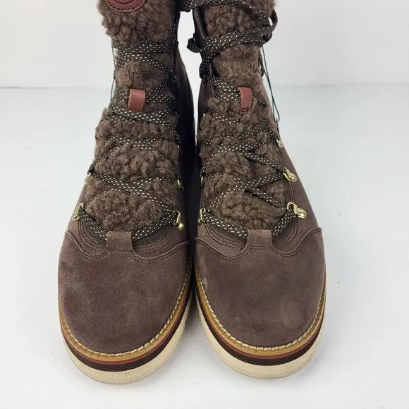 Cole Haan Women Zerogrand Lodge Brown Suede Boots With Shearling Lining 11 B