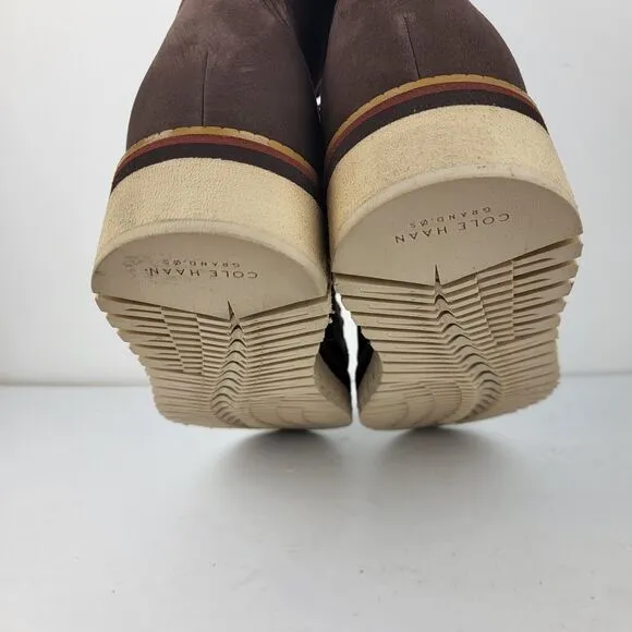 Cole Haan Women Zerogrand Lodge Brown Suede Boots With Shearling Lining 11 B