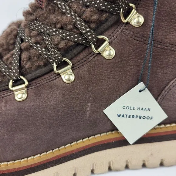 Cole Haan Women Zerogrand Lodge Brown Suede Boots With Shearling Lining 11 B