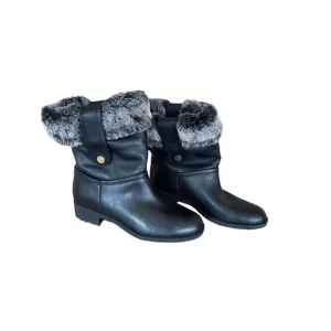 Cole Haan Womens Black Leather Faux Fur Lined Waterproof Winter Boots Size 7B