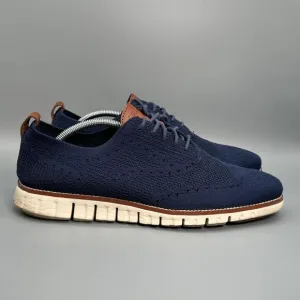 Cole Haan Zerogrand Wingtip Oxford Mens Size 11 M Dark Navy Blue Dress Shoes