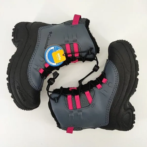 Columbia Girl’s Bugaboot Celsius Graphite/Wild Black Insulated Boots Size 3 US