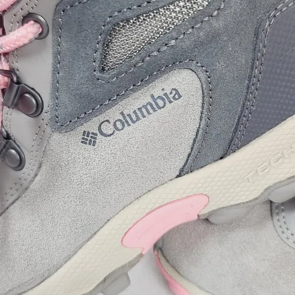 Columbia Girls Grey-Drak Grey-Pink Newton BY1016-008 Hiking Winter Boots Size 1