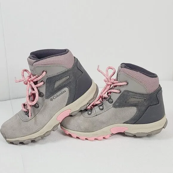 Columbia Girls Grey-Drak Grey-Pink Newton BY1016-008 Hiking Winter Boots Size 1