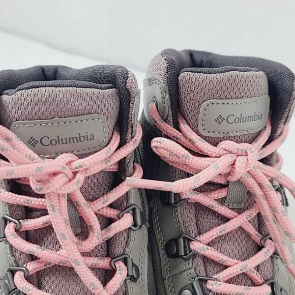 Columbia Girls Grey-Drak Grey-Pink Newton BY1016-008 Hiking Winter Boots Size 1