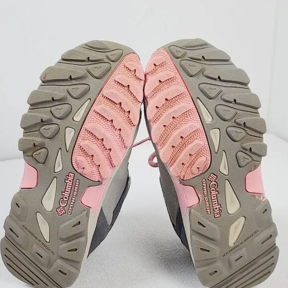 Columbia Girls Grey-Drak Grey-Pink Newton BY1016-008 Hiking Winter Boots Size 1