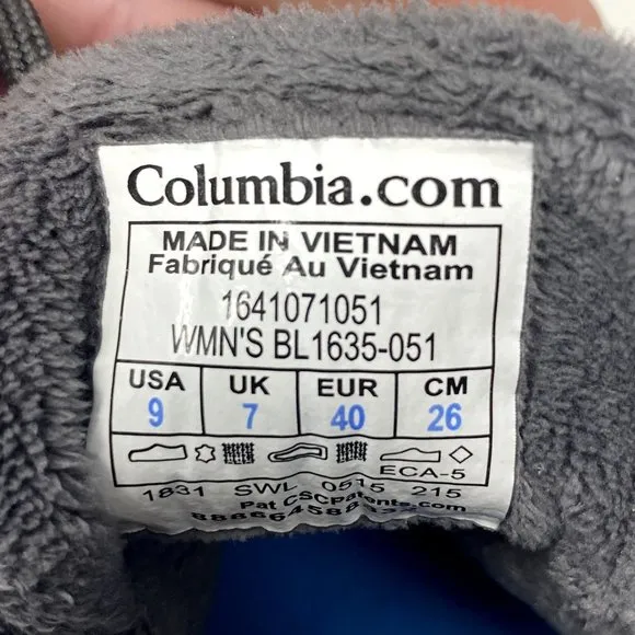 Columbia Grey Suede Boots, Womens Size 9 BL 1635-051