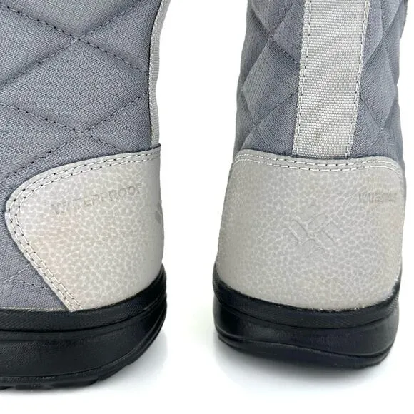 COLUMBIA ICE MAIDEN GRAY SUEDE &amp; FABRIC LACE-UP WATERPROOF INSULATED WINTER BOOT