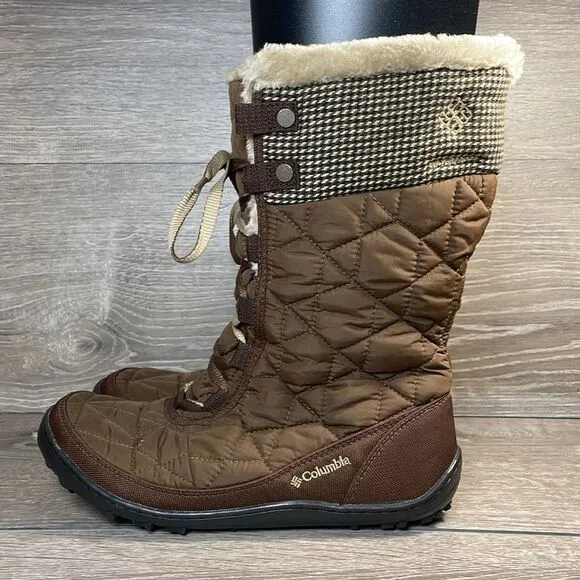 Columbia Minx Mid II Women's Sz 8 Brown Tweed Warm 200g Waterproof Winter Boots