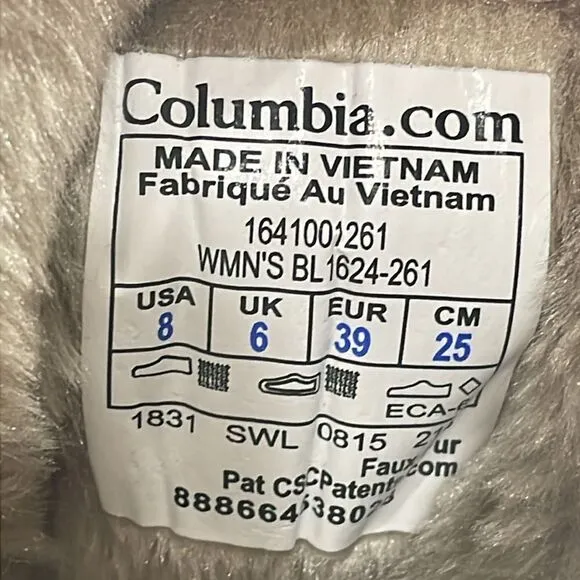 Columbia Minx Mid II Women's Sz 8 Brown Tweed Warm 200g Waterproof Winter Boots