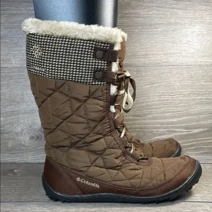 Columbia Minx Mid II Women's Sz 8 Brown Tweed Warm 200g Waterproof Winter Boots
