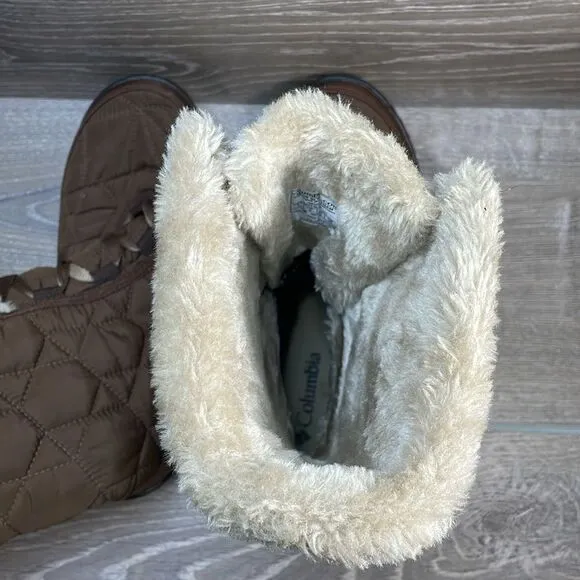 Columbia Minx Mid II Women's Sz 8 Brown Tweed Warm 200g Waterproof Winter Boots